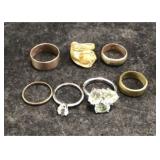 Lot of 7 Costume Jewlery Rings