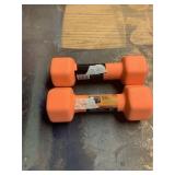 Pair of 8 Pound Orange Exercise Weights Set of 2