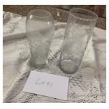 pairofclearetchedglassvases