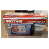 Patton 1500 Watt Portable Radiant Heater MaxFlow Fan With 2 Heat Settings Alarm
