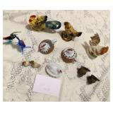 rooster and chicken figurine lot