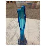 VikingGlassColonialBlueSwungBudVase