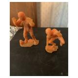 Vintage 1960s Marx Orange Mummy and Hunchback Monsters Plastic Figures