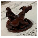 Vintage Chinese Hand Carved Rosewood Water Buffalo Boy Asian Figurine Sculpture