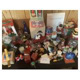 Vintage Christmas Lot Various Items Snowmen Tins Salt Pepper Shakers Nutcracker