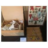 Vintage Hand Painted Nativity Original Box  Box Of Christmas Village People