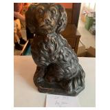 Vintage MCM Chalk-Ware King Charles Spaniel Dog Folk Art Statue Figurine