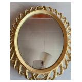 Vintage Syroco-Like Blond French Provincial Scroll Filigree Mirror