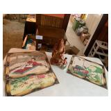 Wood Asian Wise Man Statue Two-Sided Plastic Asian Placemats Asian Figurine