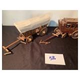 Wooden Models Stagecoach and Covered Wagon