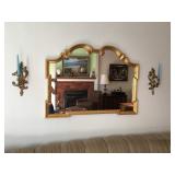 Heavy Wall Mirror 42" x 32" x 2", Candle Sticks. Lot Number: 7