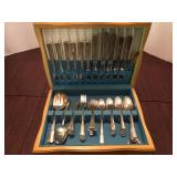 William Rogers International Silver Plated Formal Flatware with Storage Box, 71 pieces + Lot Number: