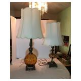 Glass and Metal Vintage Living Room Lamps. Lot Number: 33