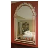  Very Pretty White Washed Beveled Wall Mirror, 24x43