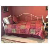 Nice Brass Daybed in Great Condition. Includes Reversible Comforter, Pillows, Wool Blanket and Sheet