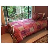 Nice Brass Daybed in Great Condition. Includes Reversible Comforter, Pillows, Wool Blanket and Sheet