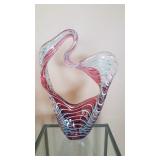 Exquisite Multicolor Art Glass, Swirls of Burgundy, Turquoise & Pink
