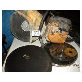 many grinders, saws, drills etc