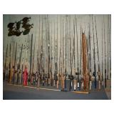 large #fishing poles & equipment