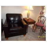 2 leather club chairs