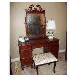 Vanity w mirror and stool