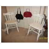 2 White chairs