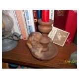 Carved olderwood candle h