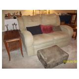 Banes end table, reclining loveseat
