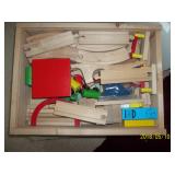 new in the box wood train set