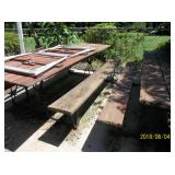 rustic picnic tables
