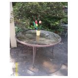 Glass top round table