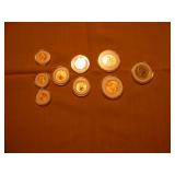 3 sizes of gold coins