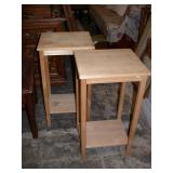 pair of unfinished tables