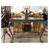 Iron & glass credenza 