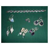 Sterling earings and bracelet
