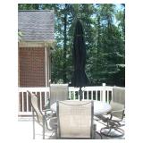 Outdoor table w/4 chairs and umbrella