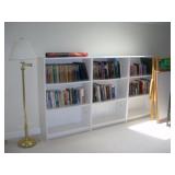 3 white bookcases