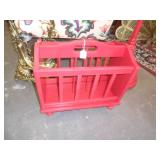 Red magazine rack