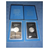 2 Carson City Silver Dollars 