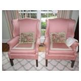 Pair of wing back chairs