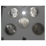 5 Coin Carson City Morgan Silver Dollar set