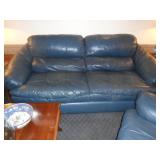 Blue leather sofa SET