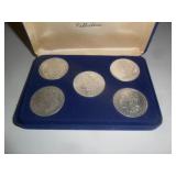 5 Coin Morgan Silver Dollar set