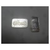 2 Silver Bars 1 oz. each