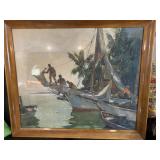 Anthony Thieme Mid Century Framed Lithograh Print