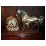 Brass horse clock