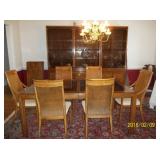 Drexel dining table, chairs & hutch