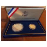 Silver and gold coin set