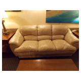 Tan leather sofa