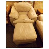 Tan leather chair that matches sofa